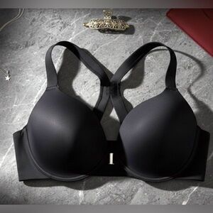 🆕 Pink Victoria Secret - Black Front Closure Racerback Bra